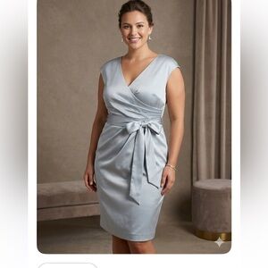 J. Crew Soft Blue Midi Wrap Dress